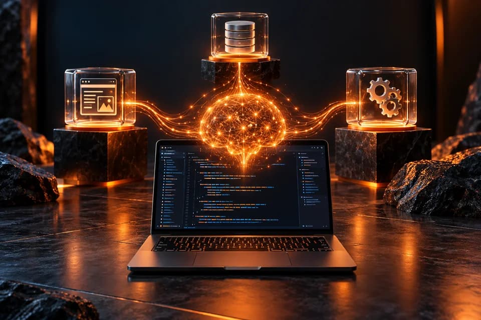 Concept illustration for the AI-Assisted Web Development course